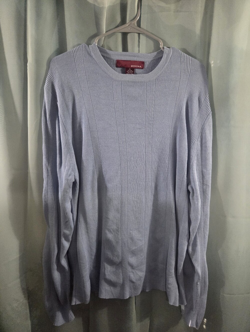 Merona Men's Pale Blue Crewneck Ribbed Sweater